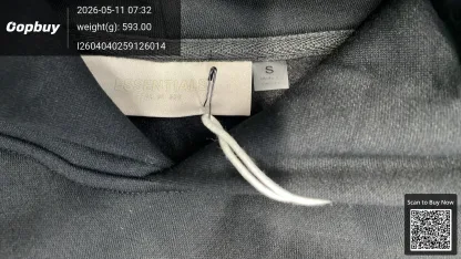Fear of God Essentials FOG-22 Grey Hoodie QC set 2 thumbnail from StreetStyle